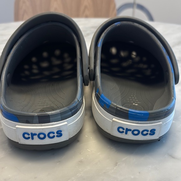 CROCS Blue and Gray Water Shoes with Perforated Design - Picture 2 of 3